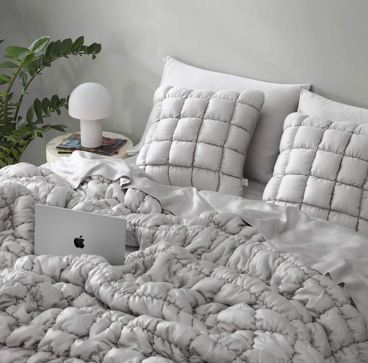 Silky Lyocell Puff Throw Pillow.
