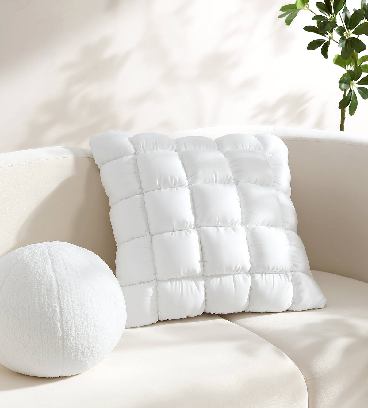 Silky Lyocell Puff Throw Pillow.