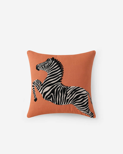 Zebra Embroidered Throw Pillow.