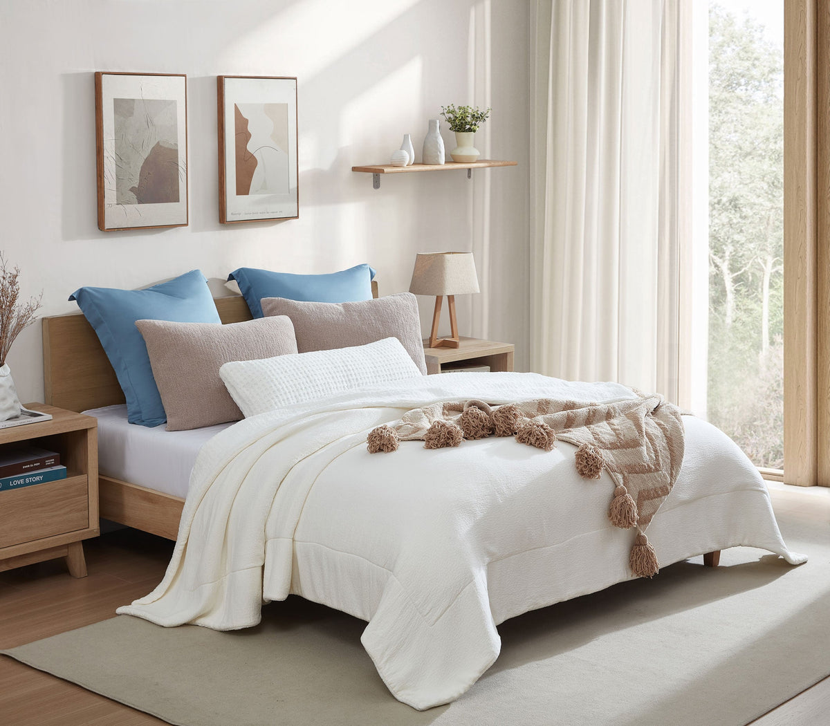 Snug Waffle Lumbar Pillow.
