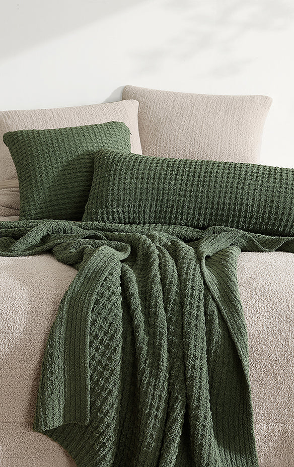 Snug Waffle Lumbar Pillow.