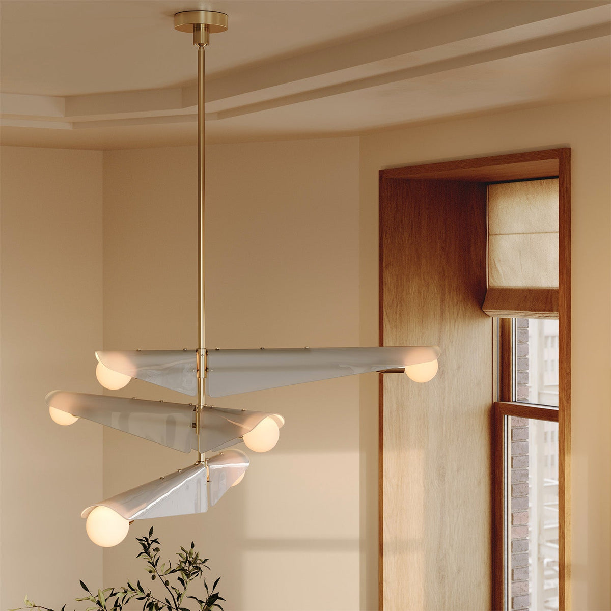 Sycamore Chandelier 3 Tiers in Dawn Grey.