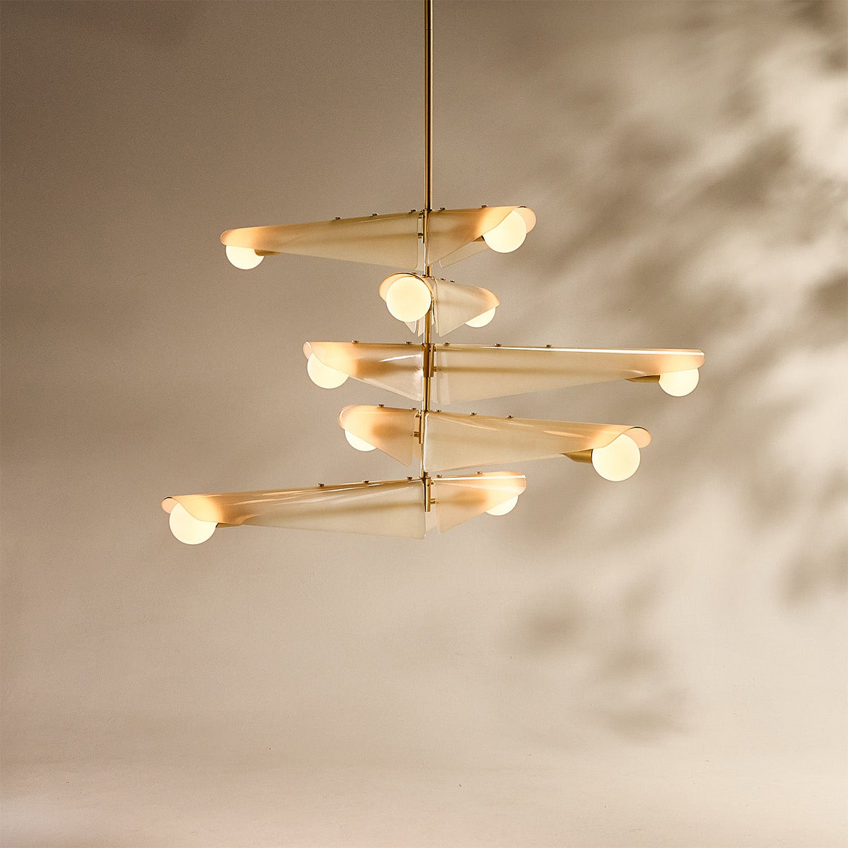 Sycamore Chandelier 5 Tiers in Dusk Pink.