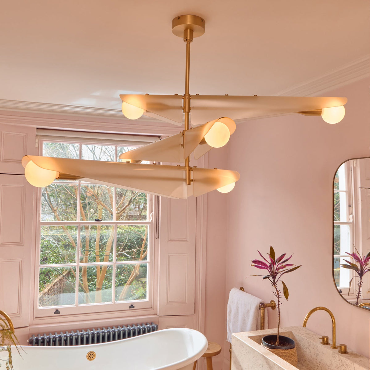 Sycamore Chandelier 3 Tiers in Dusk Pink.