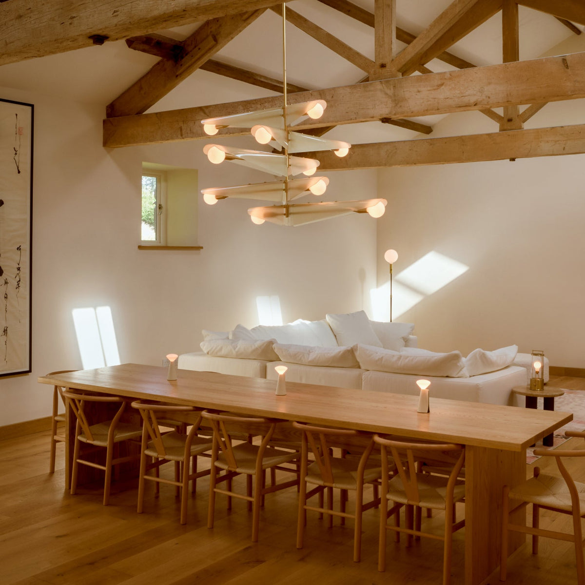 Sycamore Chandelier 5 Tiers in Dusk Pink.