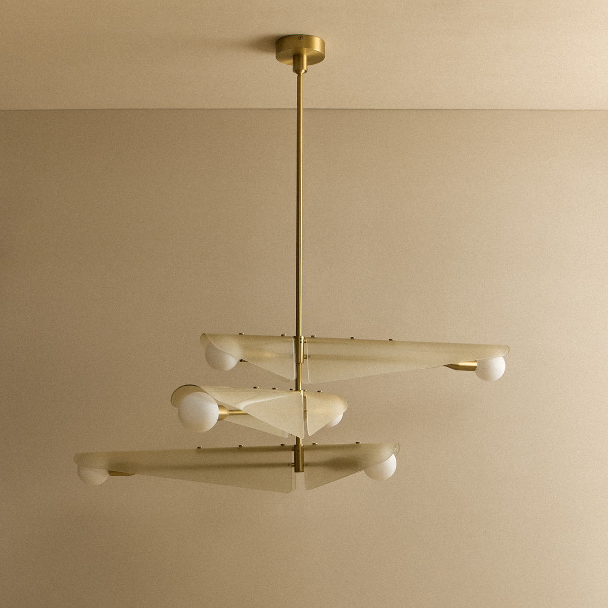 Sycamore Chandelier 3 Tiers in Dusk Pink.