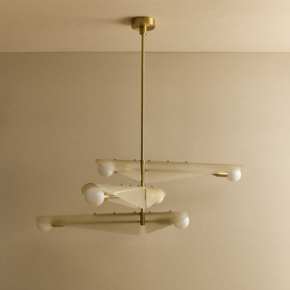 Sycamore Chandelier 3 Tiers in Dusk Pink.