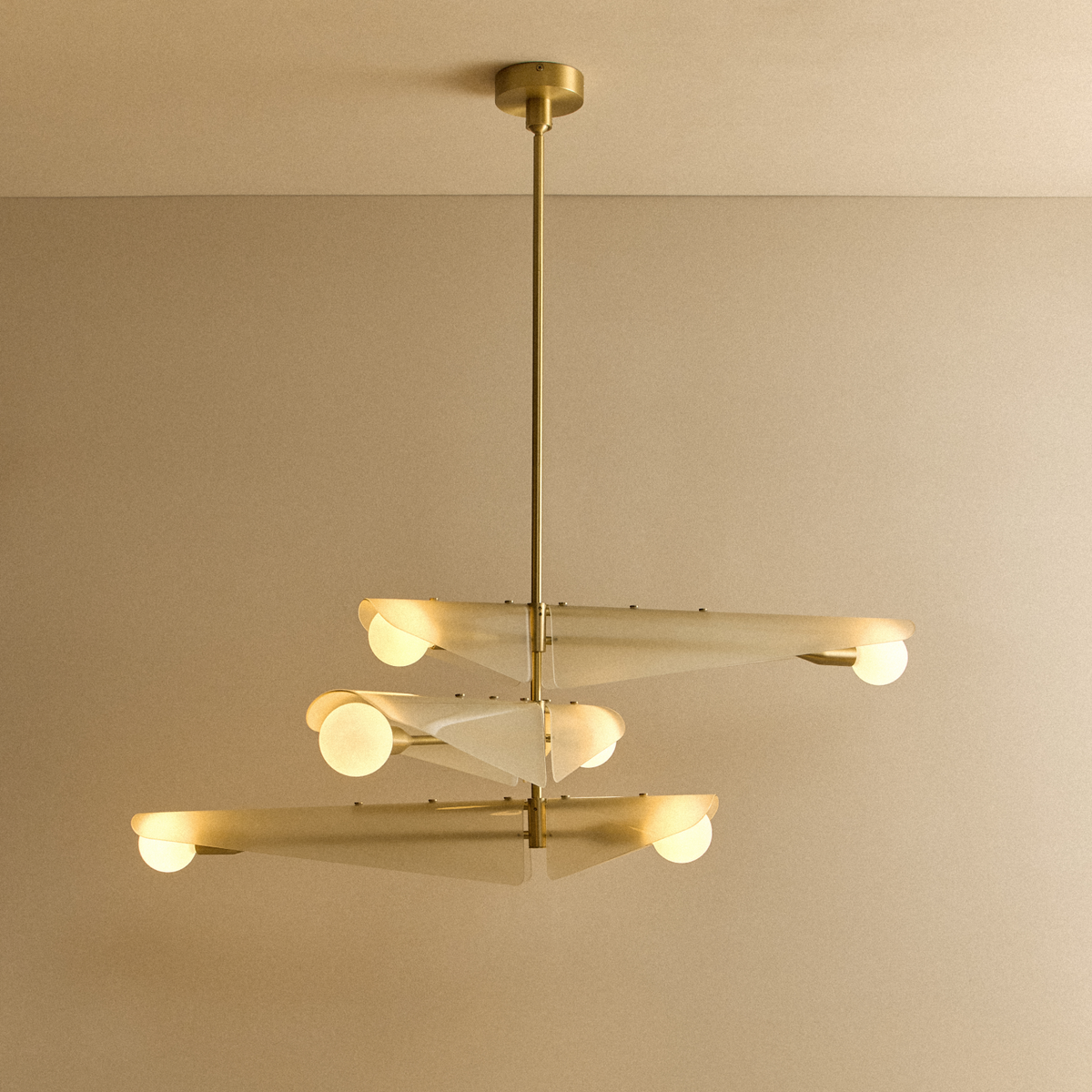 Sycamore Chandelier 3 Tiers in Dusk Pink.