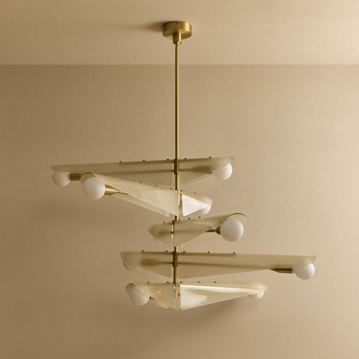 Sycamore Chandelier 5 Tiers in Dusk Pink.