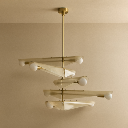 Sycamore Chandelier 5 Tiers in Dusk Pink.