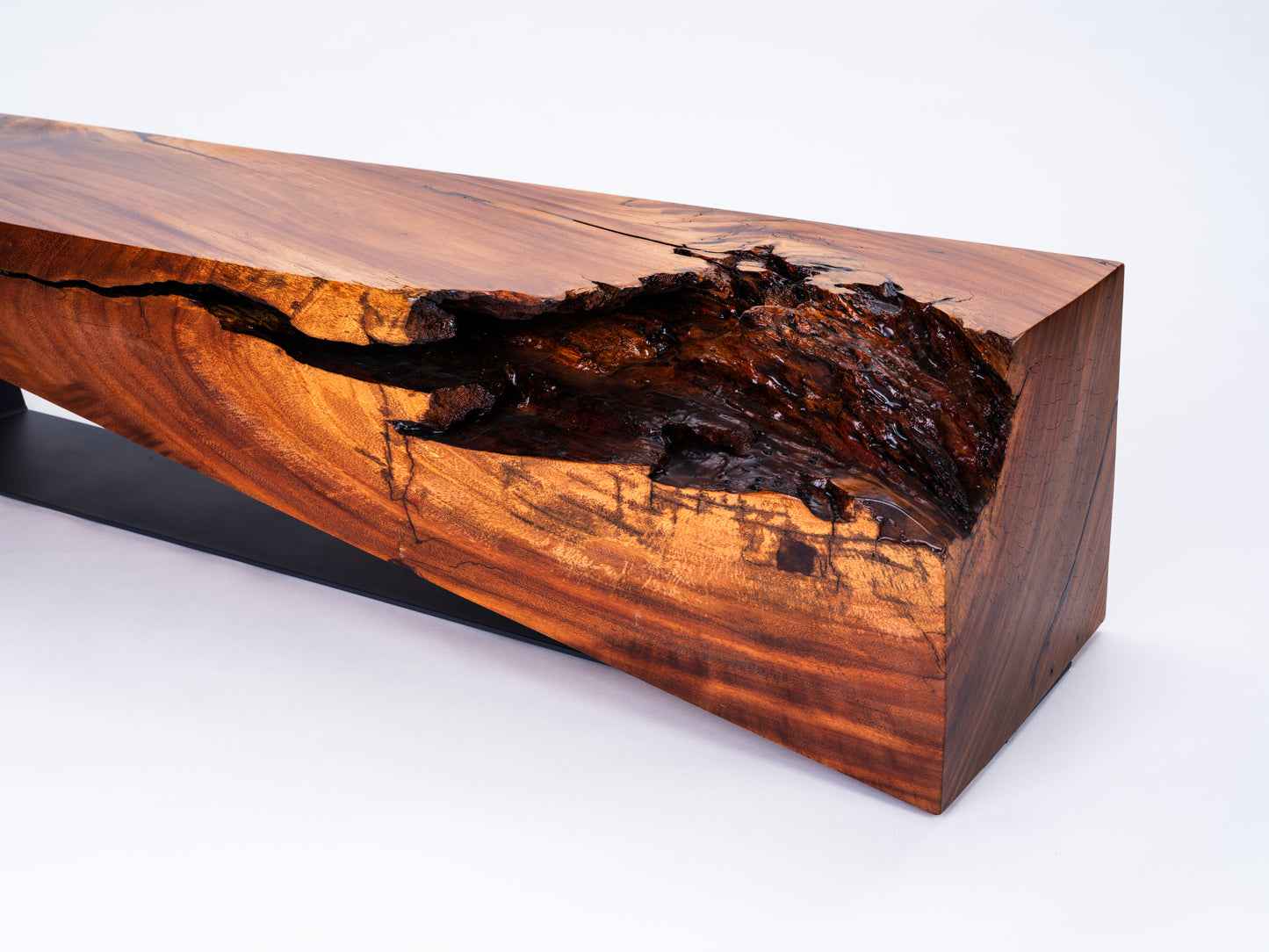 Sculptural Costa Rican Hardwood Bench Reserva Collection — No. 10