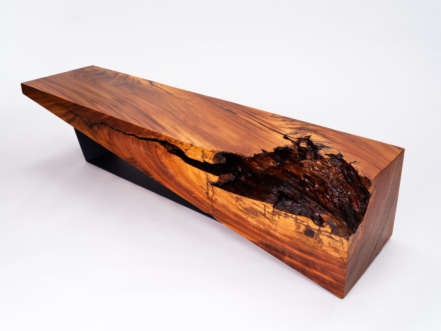 Sculptural Costa Rican Hardwood Bench Reserva Collection — No. 10
