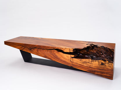 Sculptural Costa Rican Hardwood Bench Reserva Collection — No. 10