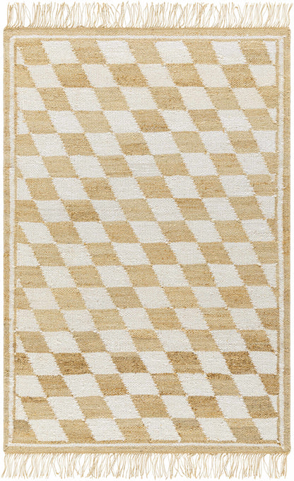 Tiria Diamond Checkered Jute Tasseled Rug