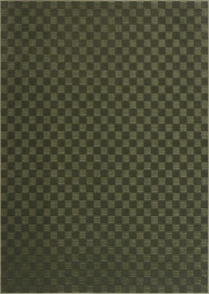 Truls 3D Checkered Washable Rug - Green