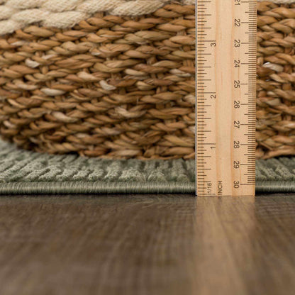 Truls 3D Checkered Washable Rug - Green