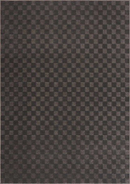 Truls 3D Checkered Washable Rug - Black