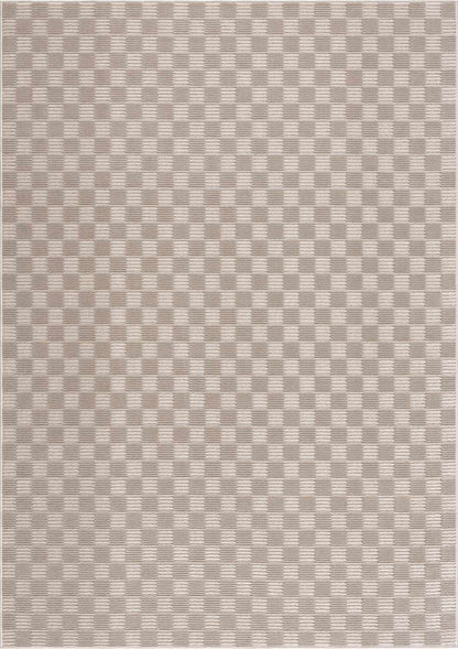 Truls 3D Checkered Washable Rug - Biscotti