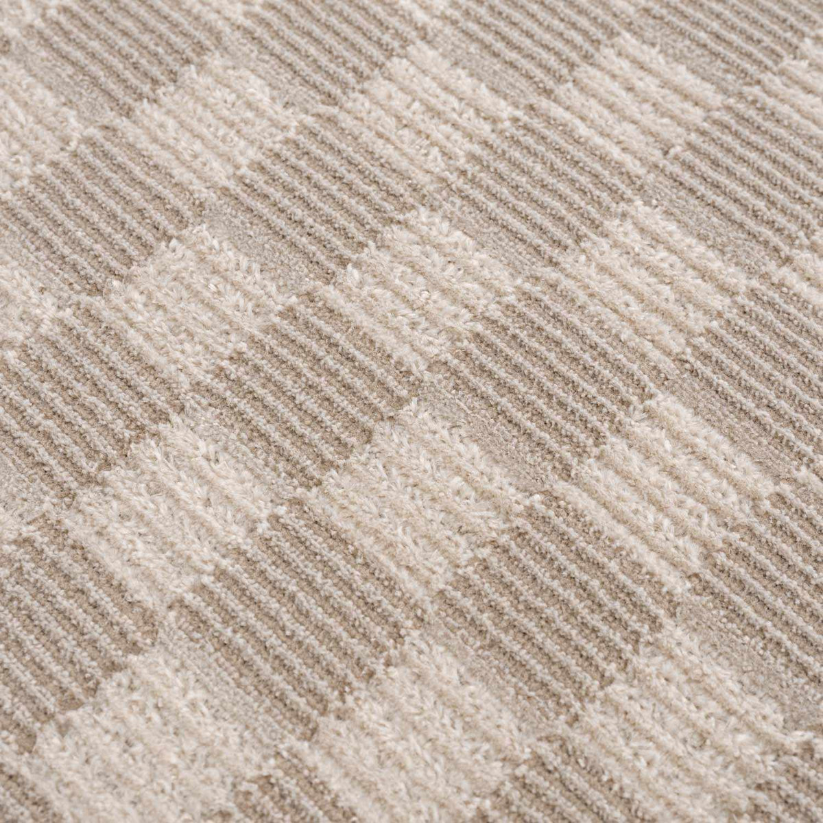 Truls 3D Checkered Washable Rug - Biscotti