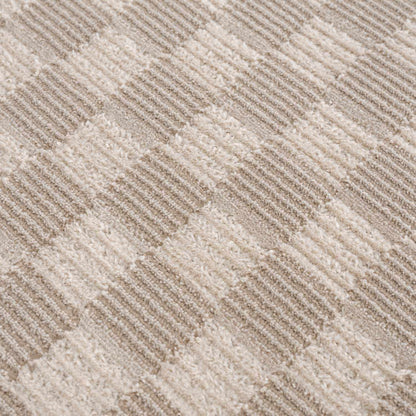 Truls 3D Checkered Washable Rug - Biscotti