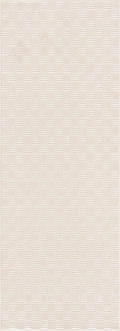 Truls 3D Checkered Washable Rug - Bone