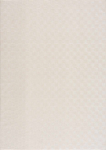 Truls 3D Checkered Washable Rug - Bone