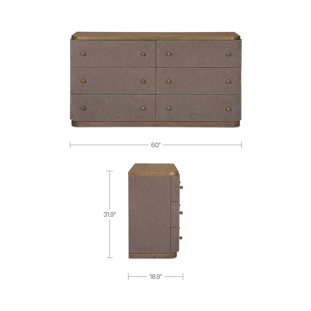 Simone 6 Drawer Dresser Brown lifestyle image 8