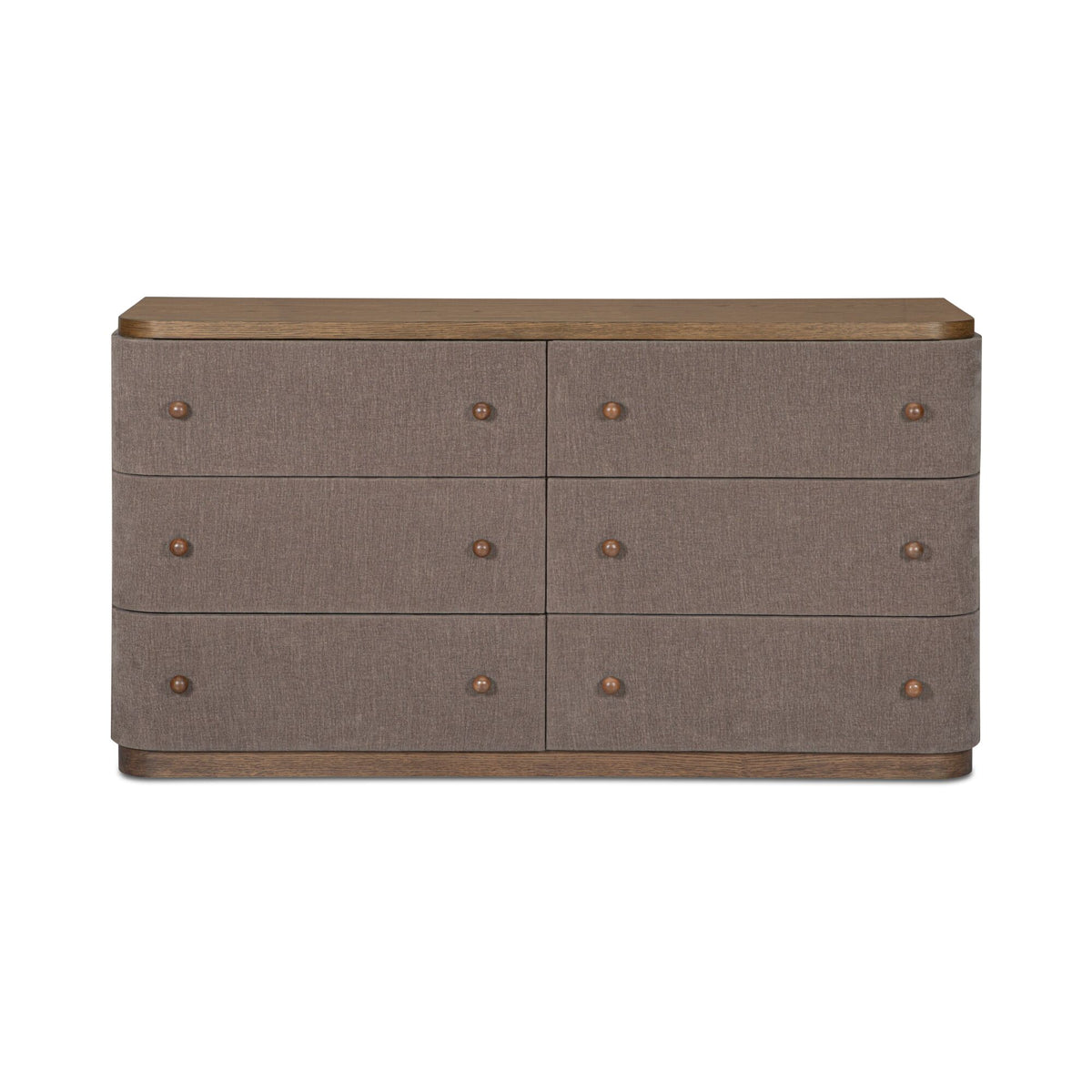 Simone 6 Drawer Dresser Brown on white background