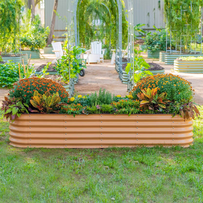 17" Tall 9 In 1 Large Modular Metal Raised Garden Bed Kit.