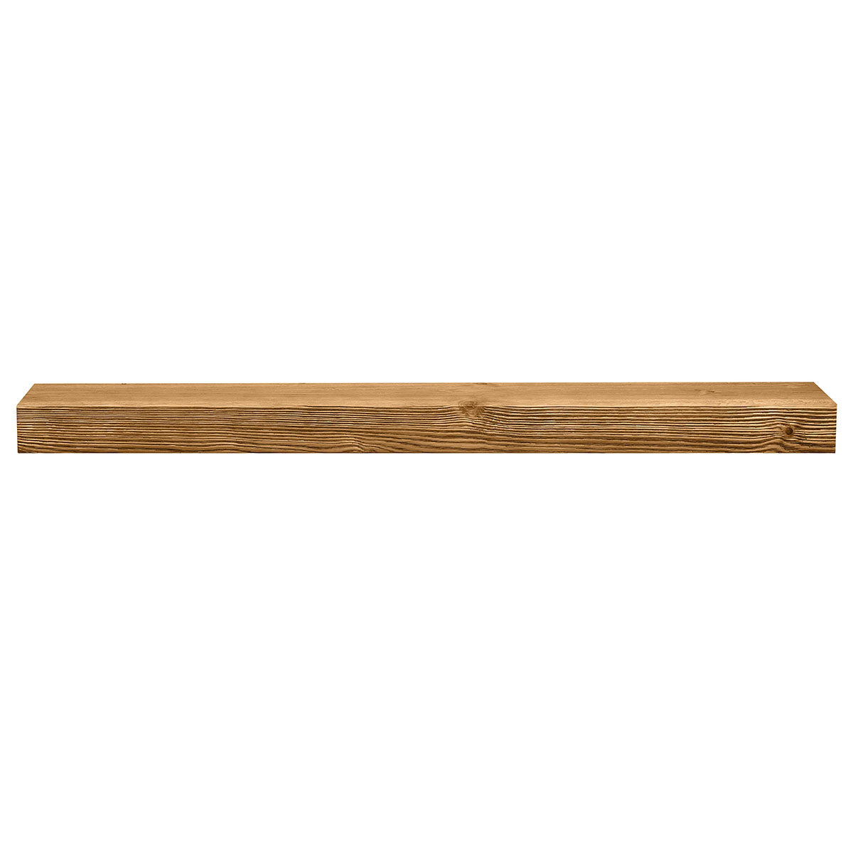 Textured Solid Floating Timber Fireplace Mantel Shelf.