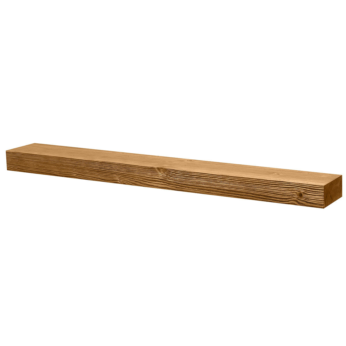 Textured Solid Floating Timber Fireplace Mantel Shelf.