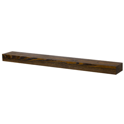Textured Solid Floating Timber Fireplace Mantel Shelf.