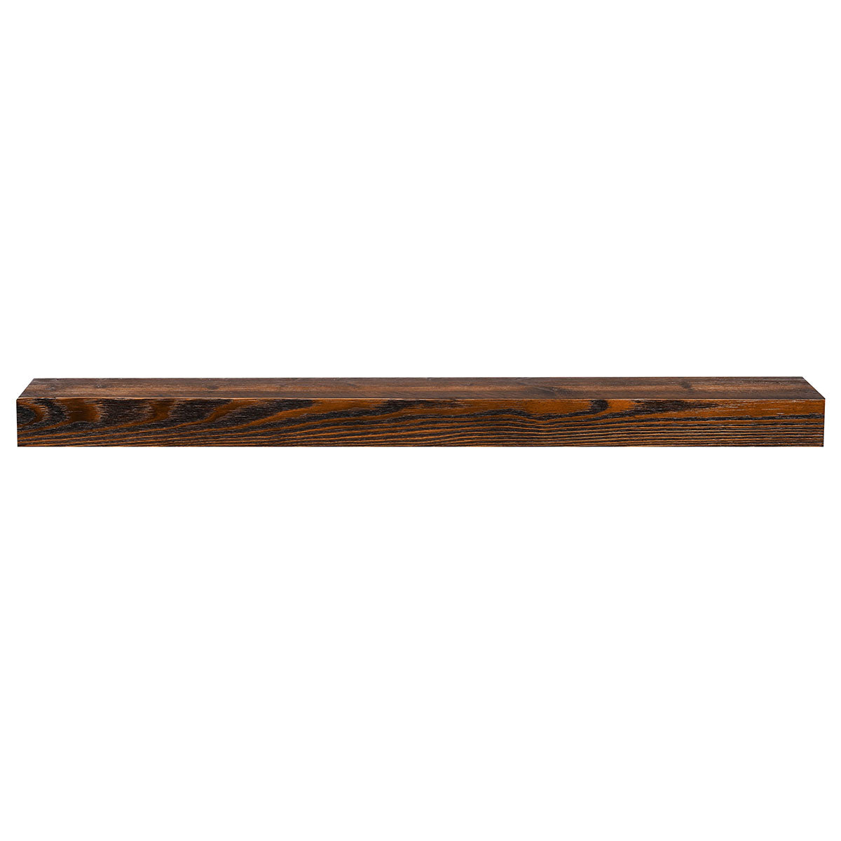 Textured Solid Floating Timber Fireplace Mantel Shelf.