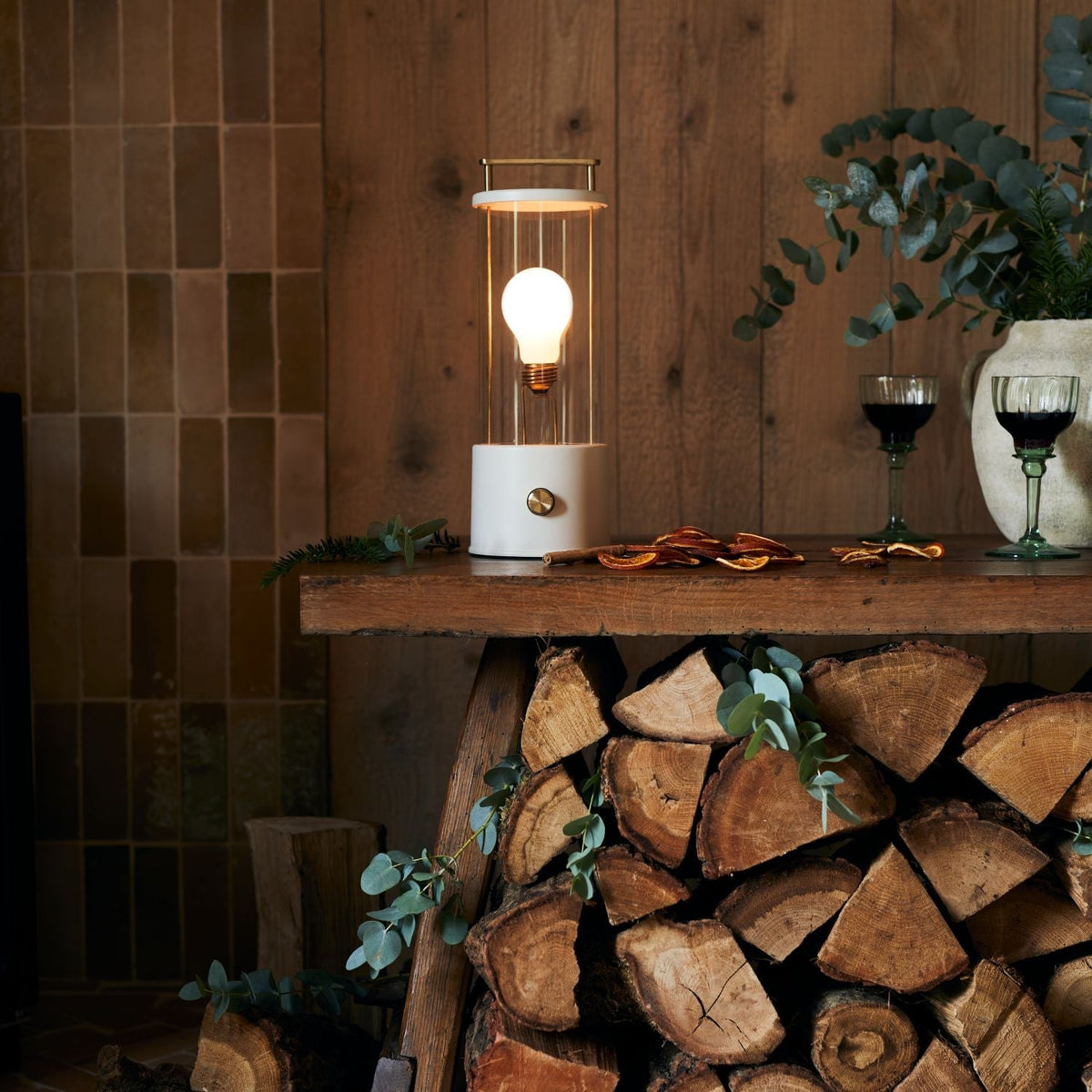 The Muse 1.0 Portable Lamp in Candlenut White.