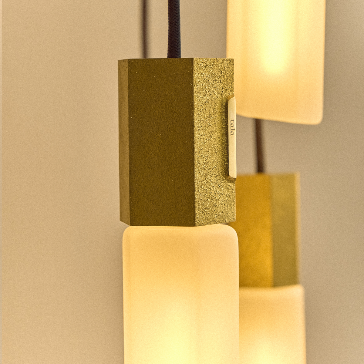 Basalt Single Pendant in Brass.