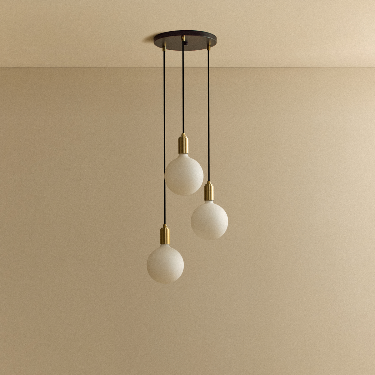 Triple Pendant in Brass + Sphere IV.