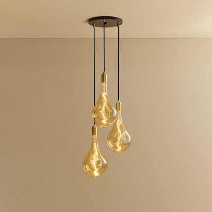 Triple Pendant in Brass + Voronoi III.