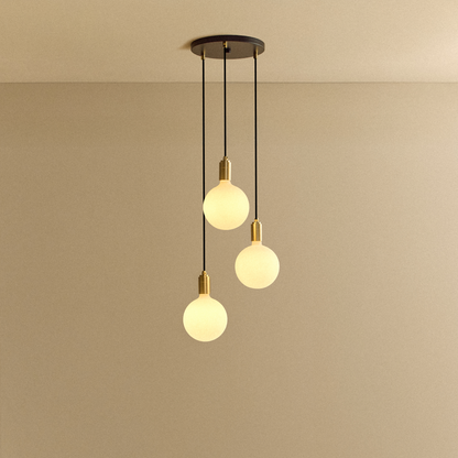 Triple Pendant in Brass + Sphere IV.
