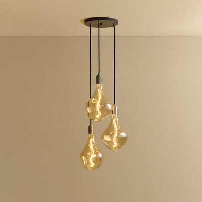 Triple Pendant in Graphite + Voronoi II.