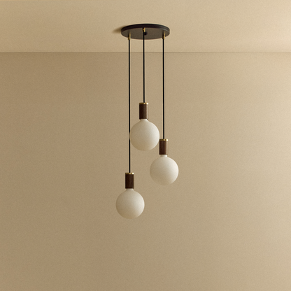 Triple Pendant in Walnut + Sphere IV.