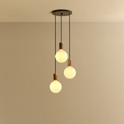 Triple Pendant in Walnut + Sphere IV.