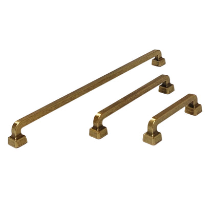 Mission Drawer Pull "Capri" in Antique Brass.