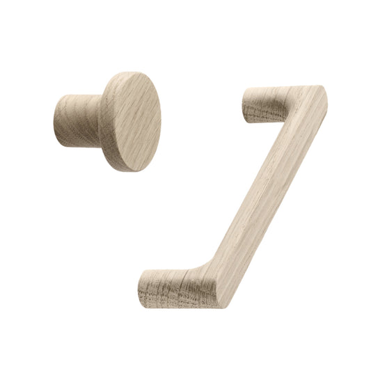 Untreated Oak Wood "Pinta" Cabinet Knob and Drawer Pulls.
