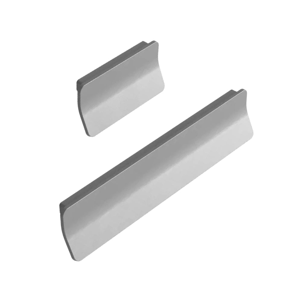 Satin Steel "Leaf" Tab Drawer Pulls.
