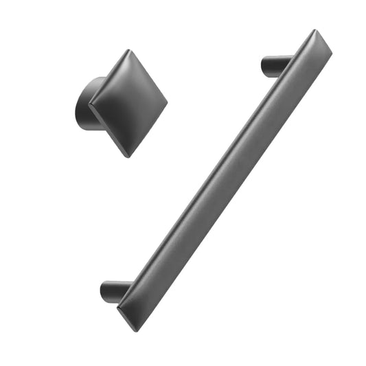 Gun Metal "Flow" T-Bar Cabinet Knob and Drawer Pull.