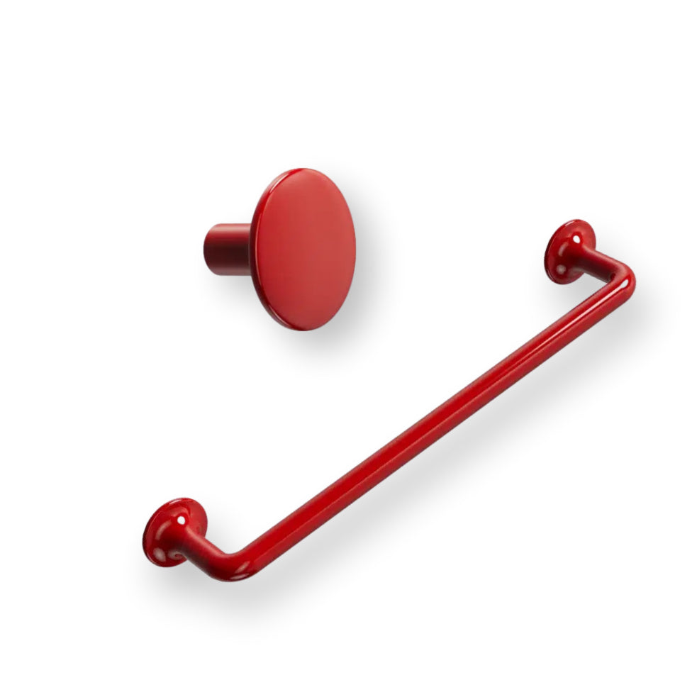 Tango Red Cabinet Knob and Handle.