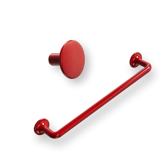 Tango Red Cabinet Knob and Handle.