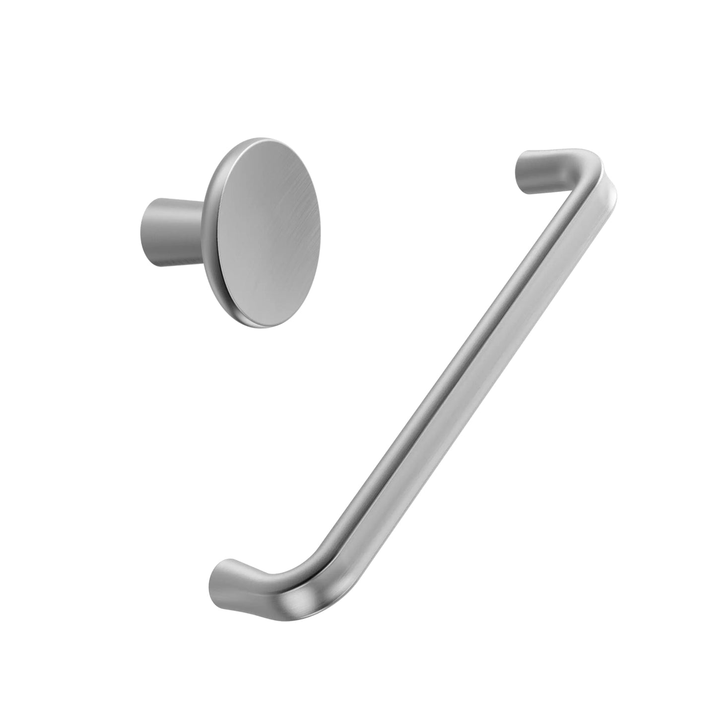 Brushed Stainless "Terra" Cabinet Knob and Drawer Pulls.