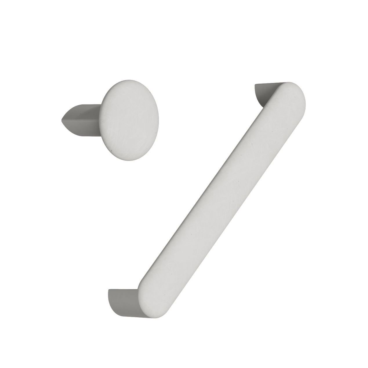 Greige "Volumi" Cabinet Knob and Drawer Pull.