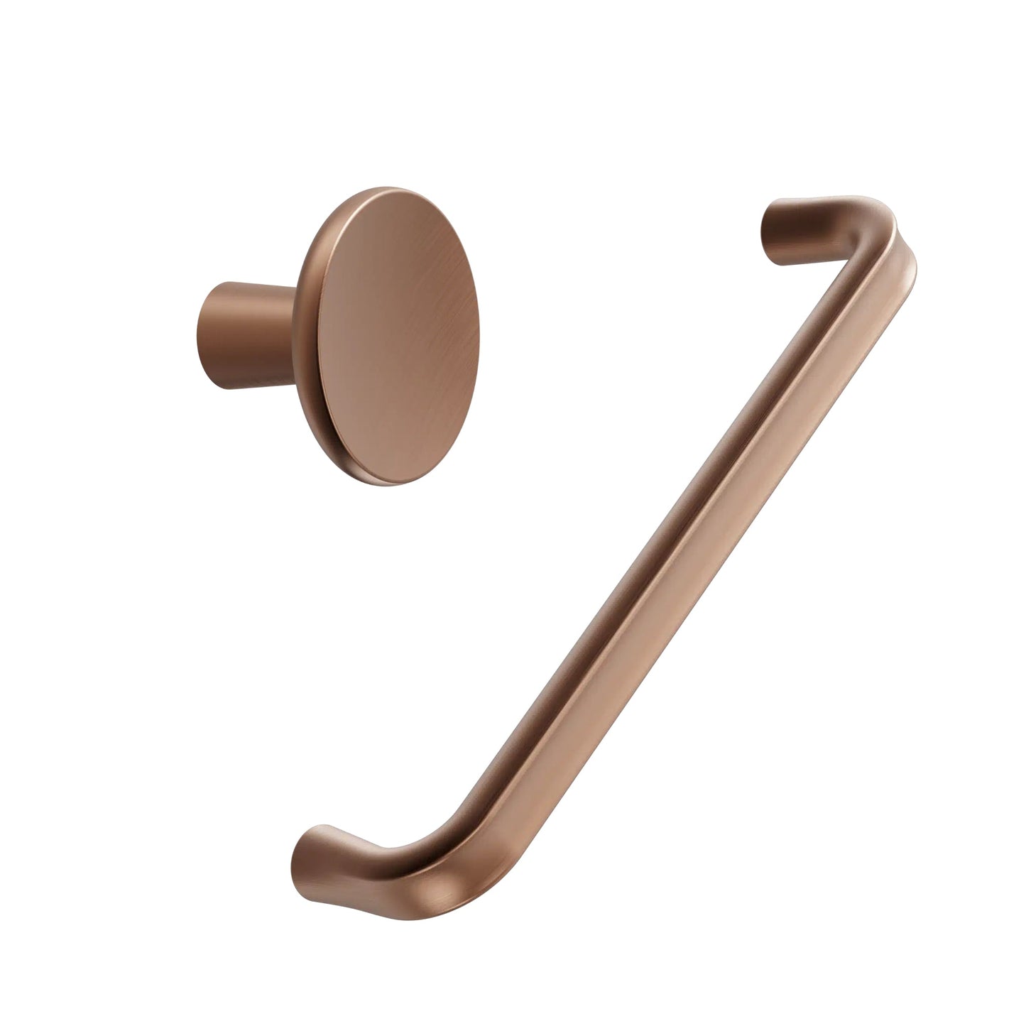 Brushed Copper "Terra" Cabinet Knob and Drawer Pulls.